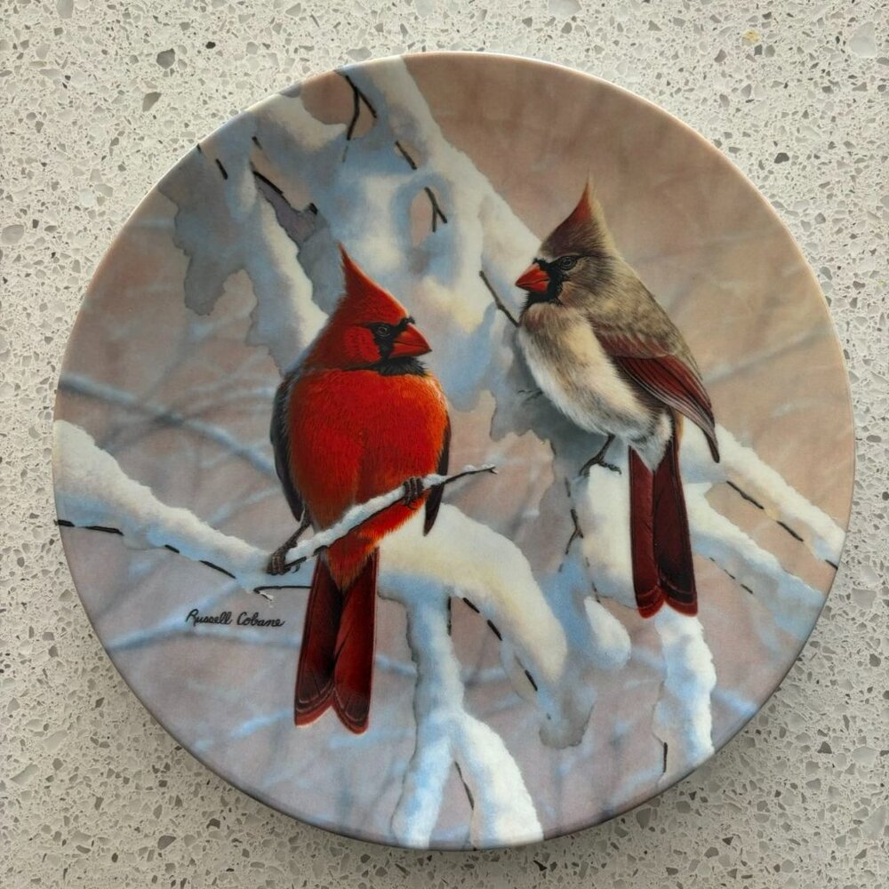 VINTAGE Knowles Limited Edition Collector Plate "Cardinals on a" by Kevin Daniel